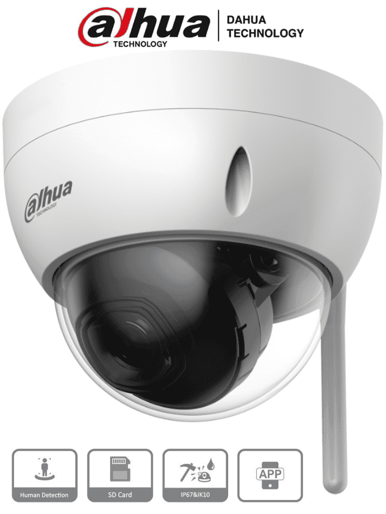 DAHUA IPC-HDBW1230DE-SW - Camara IP Domo Wifi de 2 Megapixeles/ Lente de 2.8 mm/ 100 Grados de Apertura/ IR de 30 Metros/ Ranura para MicroSD/ IP67/ Antivandalica Ik10/ Detección de Humanos SMD/ Hasta 80 Metros de Alcance en Area Abierta/ DAHUA IPC-HDBW1230DE-SW - Camara IP Domo Wifi de 2 Megapixeles/ Lente de 2.8 mm/ 100 Grados de Apertura/ IR de 30 Metros/ Ranura para MicroSD/ IP67/ Antivandalica Ik10/ Detección de Humanos SMD/ Hasta 80 Metros de Alcance en Area Abierta/